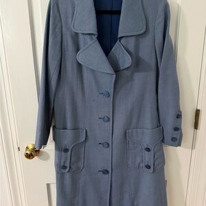Women's Vintage Midi Blue Coat